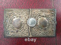 Antique Sterling Silver Victorian Era Pocket Folding Frame Mini Photo Tin Type