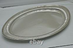 Antique Sterling Solid Silver Oval Serving Platter Tray (1830/9/LWN)