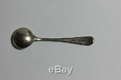 Antique Sterling silver cased mustard pot and spoon Victorian floral bright cut