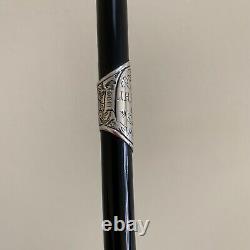 Antique Victorian 1866 sterling silver ebony conductor's baton presentation 21