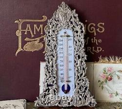 Antique Victorian 1891 hallmarked sterling silver desk thermometer