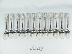 Antique Victorian 88pc 12 Twelve Place Sterling Silver Cutlery Set Kings Pattern