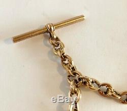 Antique Victorian 9ct Rose Gold Double Albert Pocket Watch Chain 18.6 grams