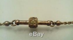 Antique Victorian 9ct Solid Gold Albertina Tassel Watch Fob Chain 11.2 Grammes