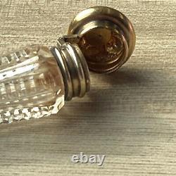Antique Victorian American Solid Silver Gilt Chatelaine Scent Bottle C1880