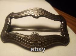 Antique Victorian Belt Buckle Silver Sterling