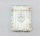 Antique Victorian Bright Cut Solid Sterling Silver Card Case 1853