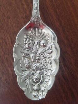 Antique Victorian Cased Pair Of Large Sterling Silver Berry Spoons (london 1898)