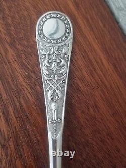 Antique Victorian Cased Pair Of Large Sterling Silver Berry Spoons (london 1898)