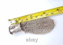 Antique Victorian Chatelaine Coin Purse 835 Silver Gate Top Mesh Concertina