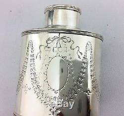 Antique Victorian English Solid Silver Tea Caddy Carrington