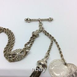 Antique Victorian Fancy Albertina / Albert Pocket Watch Chain & Tassel Fob T-bar