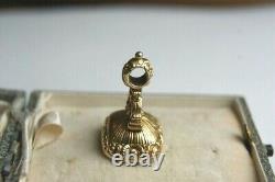 Antique Victorian Gold Cased Carnelian Initialled Seal Pendant Watch Fob Charm