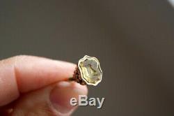 Antique Victorian Gold Citrine Heraldic Intaglio Crest Seal Fob Dagger In Hand