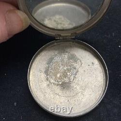 Antique Victorian Hand engraved Sterling silver Compact Mirror Open Work J521