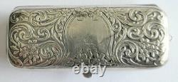 Antique Victorian Hollis & Newman Sterling Silver Ornate Triple Coin Holder