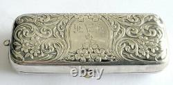Antique Victorian Hollis & Newman Sterling Silver Ornate Triple Coin Holder
