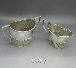 Antique Victorian Nice Solid Sterling Silver 3ps Bachelors Teaset Sheffield 1900