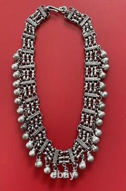 Antique Victorian Ornate Silver Collar Choker Necklace