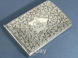 Antique Victorian Ornate Solid Silver Needham's Patent Card Case Birm 1897