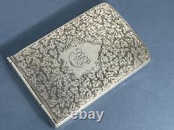 Antique Victorian Ornate Solid Silver Needham's Patent Card Case Birm 1897