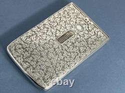 Antique Victorian Ornate Solid Silver Needham's Patent Card Case Birm 1897