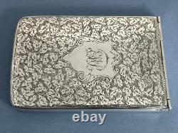 Antique Victorian Ornate Solid Silver Needham's Patent Card Case Birm 1897