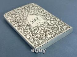 Antique Victorian Ornate Solid Silver Needham's Patent Card Case Birm 1897