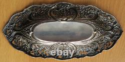 Antique Victorian Pierced Repousse Silver Bon Bon Dish