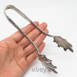 Antique Victorian S. Kirk & Sons Repousse Sterling Silver Ice Serving Tongs