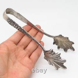 Antique Victorian S. Kirk & Sons Repousse Sterling Silver Ice Serving Tongs
