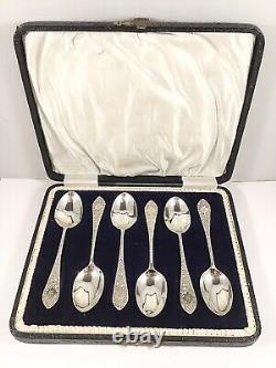 Antique Victorian Set of Six Sterling Silver Teaspoons Engraved'S' London 1895