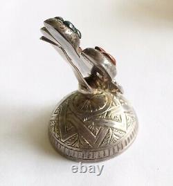 Antique Victorian Silver Scottish Agate Place Card Holder
