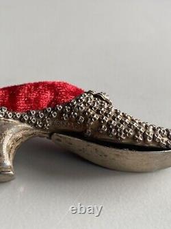 Antique Victorian Silver Shoe Pin Cushion Adie & Lovekin 1898