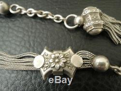 Antique Victorian Solid Silver Albertina / Albert Pocket Watch Chain Tassel Fob