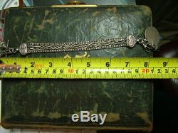 Antique Victorian Solid Silver Albertina Watch Chain With Tassels