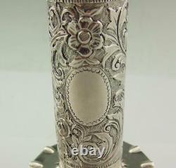 Antique Victorian Solid Silver Candlesticks Hukin & Heath