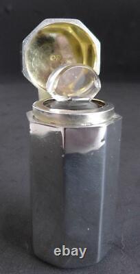 Antique Victorian Solid Silver Cased Scent Bottle dates 1889 by Horton & Allday