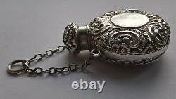 Antique Victorian Solid Silver Chatelaine Perfume Bottle London 1900
