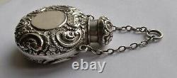 Antique Victorian Solid Silver Chatelaine Perfume Bottle London 1900