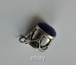 Antique Victorian Solid Silver Chatelaine Pin Cushion, Birmingham 1897