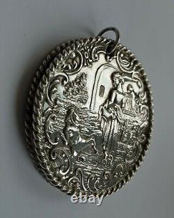 Antique Victorian Solid Silver Chatelaine Pin Cushion, London 1899