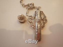 Antique Victorian Solid Silver Chatelaine With Attachments