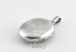 Antique Victorian Solid Silver Chinoiserie Locket Pendant, c1880