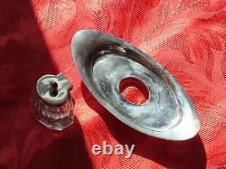 Antique Victorian Solid Silver & Cut Glass Inkwell Standish ASPREY