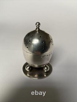 Antique Victorian Solid Silver Egg Shaped Pepper Pot Birmingham Hallmark 1892