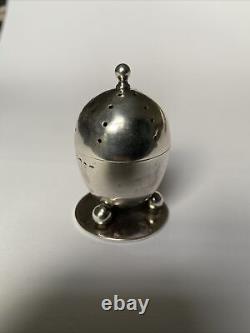 Antique Victorian Solid Silver Egg Shaped Pepper Pot Birmingham Hallmark 1892