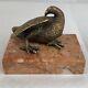 Antique Victorian Solid Silver Gilt Game Bird Statue Modern Marble Base Maker Ii