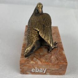 Antique Victorian Solid Silver Gilt Game Bird Statue Modern Marble Base Maker II