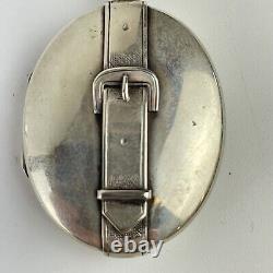 Antique Victorian Solid Silver Locket Buckle Design 5cm x 3cm